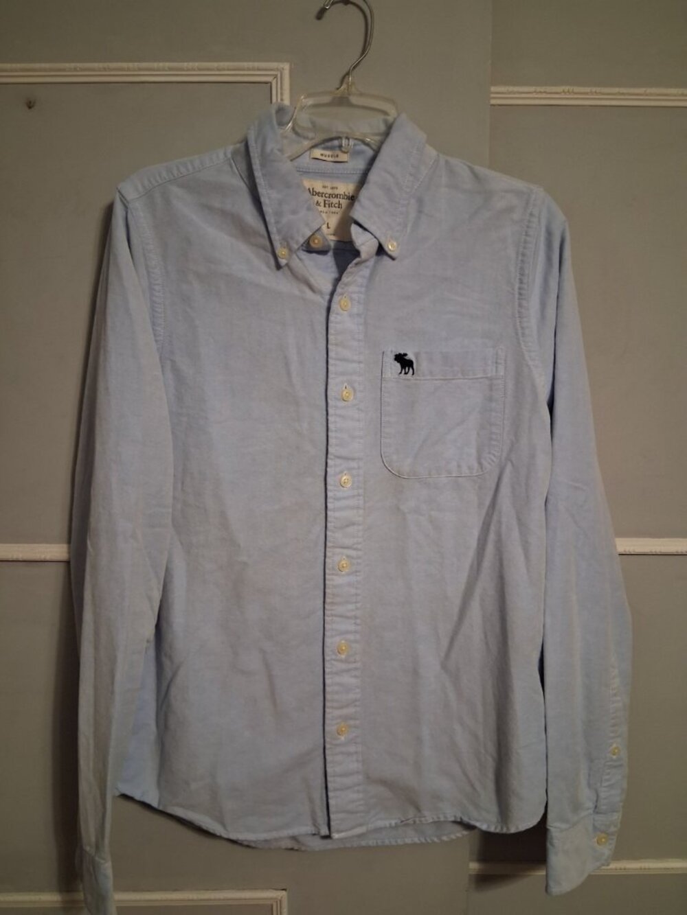 Abercrombie & Fitch Button Down Shirt L Muscle Fit Blue